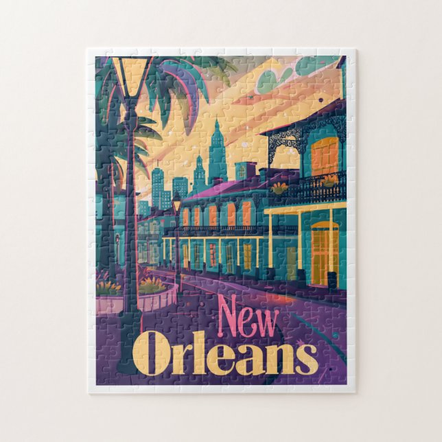 Puzzle Barrio Francés de Nueva Orleans Louisiana al atard (Vertical)