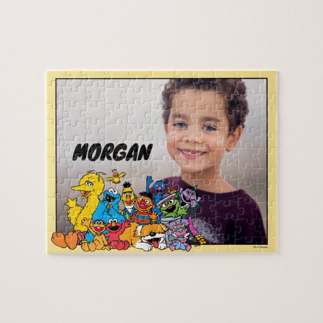 Puzzle Barrio Sésamo | Pilas de Sésamo | Añadir su nombre (Horizontal)