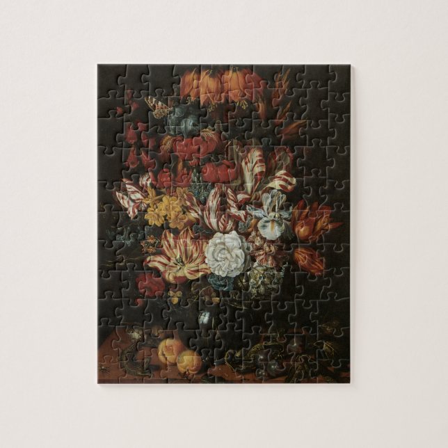 Puzzle Barroco Antiguo, Flores de Bodegón Floral en Jarró (Vertical)