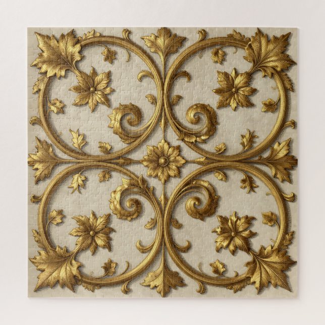 Puzzle Barroco Dorado Ornamentado Filigrana (Vertical)