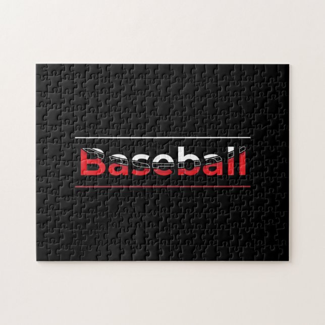 Puzzle Baseball - Minimalist Art Geometric Arch (Horizontal)