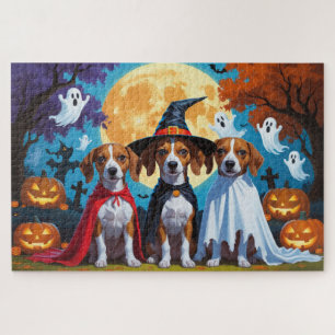 Puzzle Basenji Dogs Pumpkin Halloween Funny