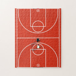 Puzzle Basketball Court Aerial Illustration