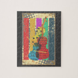 Puzzle Bass Doble Y Notas De Música