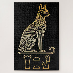Puzzle Bastet, Diosa Gata Egipcia. Nombre en jeroglíficos
