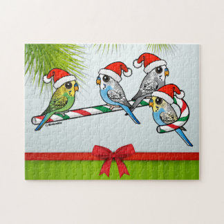 Puzzle Bastón de caramelo Santa Budgies