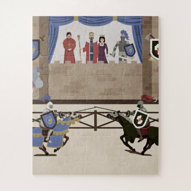 Puzzle Batalla de Caballeros en la Edad Media (Vertical)