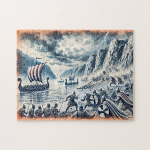 Puzzle Batalla de Stiklestad en dibujo de tiza pastel