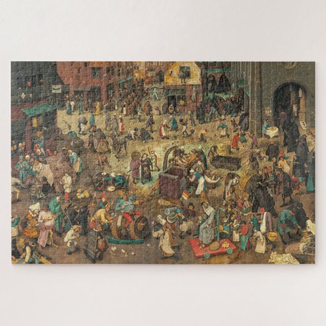 Puzzle "Batalla entre carnaval y Cuaresma" 1559, Bruegel, (Horizontal)