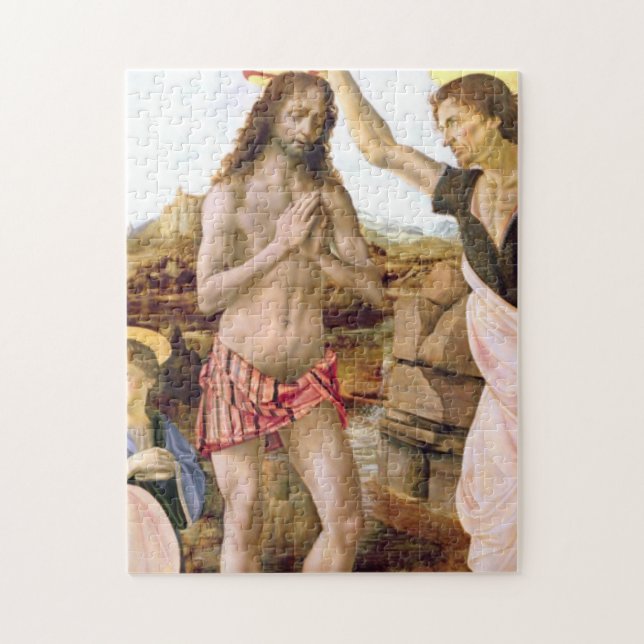 Puzzle Bautismo De Jesucristo Por Leonardo Da Vinci (Vertical)