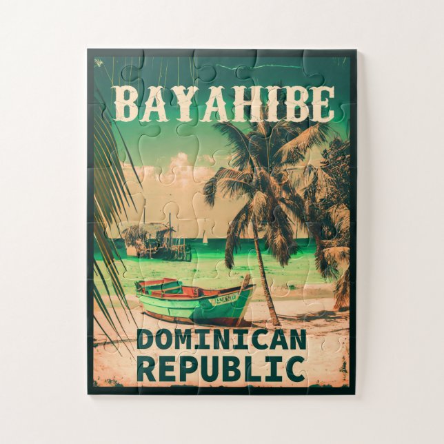 Puzzle Bayahibe República Dominicana - Retro Viñeta 60 (Vertical)