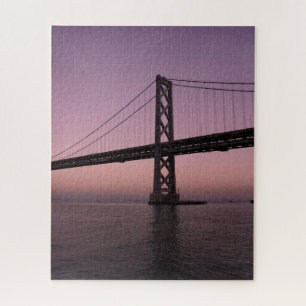 Puzzle Baybridge bajo el cielo rosado