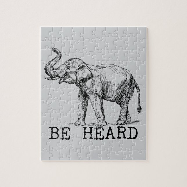 Puzzle Be Heard Cute Elephant (Vertical)