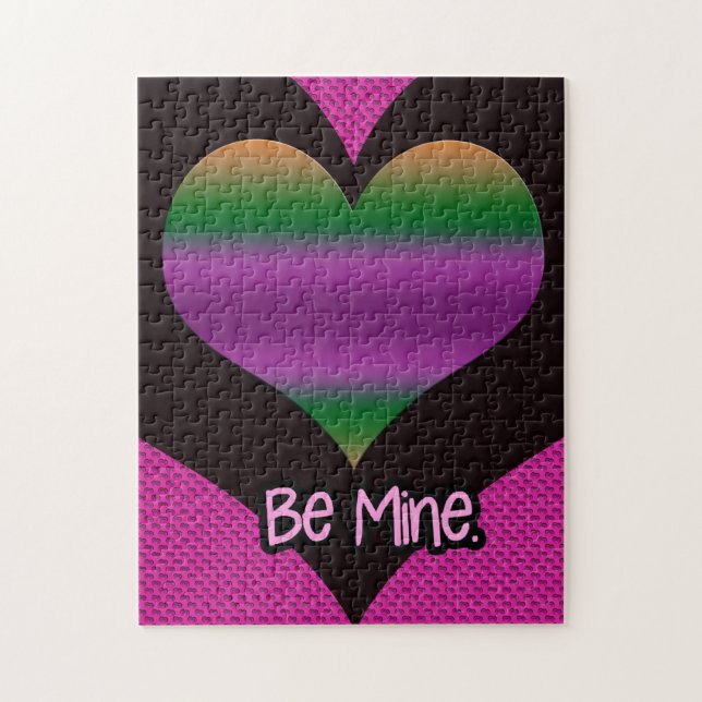 Puzzle Be Mine Valentine Purple Heart (Vertical)