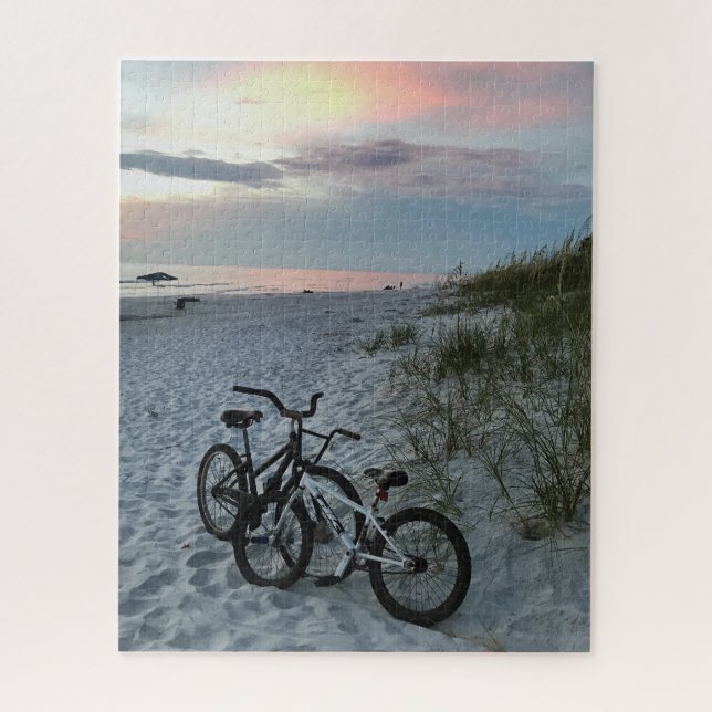 Puzzle Beach Bicycles Sunset (Vertical)