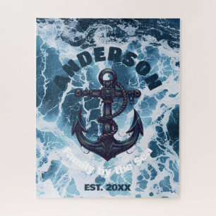 Puzzle Beach House Anchor Nautico Ocean Wave Personalizad