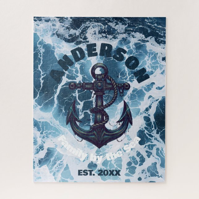 Puzzle Beach House Anchor Nautico Ocean Wave Personalizad (Vertical)