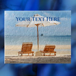 Puzzle Beach Lounge Chairs with Umbrella<br><div class="desc">Lounge Chairs with Umbrella on beautiful beach.</div>