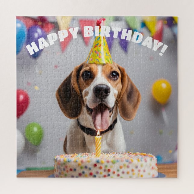 Puzzle Beagle Birthday Party (Vertical)