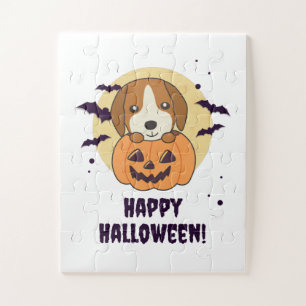 Puzzle Beagle En Calabaza Dulces Perros Feliz Halloween