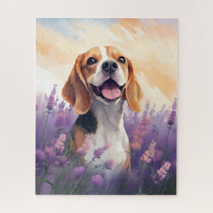 Puzzle Beagle en el campo de Lavender