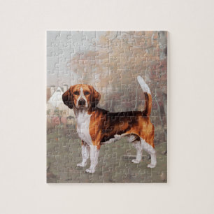 Puzzle Beagle en entorno rural
