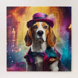 Puzzle Beagle en traje vibrante