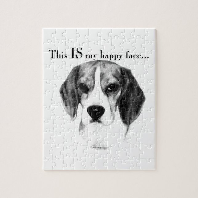 Puzzle Beagle Happy Face; Happy Beagle; Grumpy Beagle (Vertical)