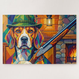 Puzzle Beagle Jäger Pop Art – Moderner Jagdhund