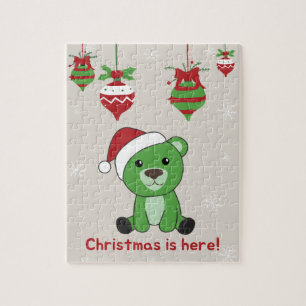 Puzzle Bear Merry Christmas Winter Animals Bears Jigsaw P
