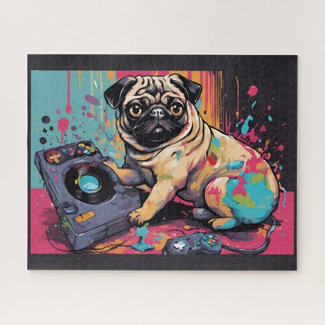 Puzzle Beau carlin adorant les jeux vidéo (Horizontal)