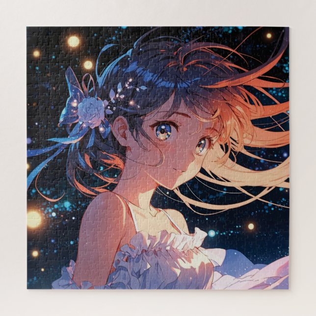 Puzzle Beautiful anime girl illustration (Vertical)