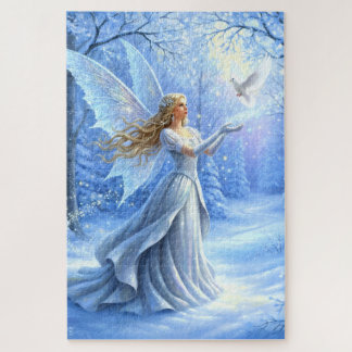 Puzzle Beautiful Christmas Fairy with Dove