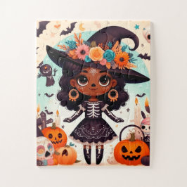 Puzzle Beautiful little witch halloween party
