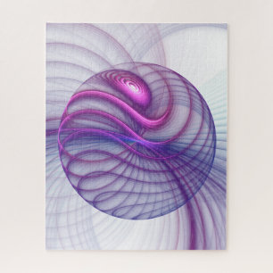 Puzzle Beautiful Swing Modern Abstract Fractal Art Pink