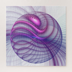 Puzzle Beautiful Swing Modern Abstract Fractal Art Pink
