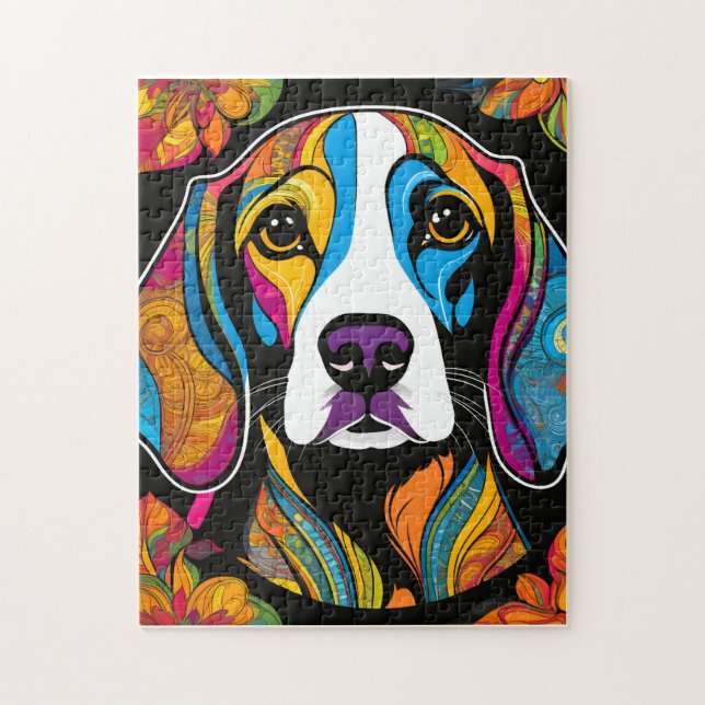 Puzzle Beauty Beagle Colorful (Vertical)