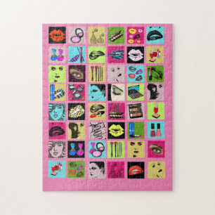 Puzzle Beauty Makeup Cosmetics mujeres se enfrentan al ar