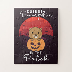 Puzzle Beaver Happy Halloween Cutest Pumpkin In Patch