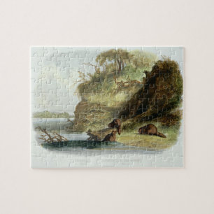 Puzzle Beaver la choza en el Missouri, platee 17 del