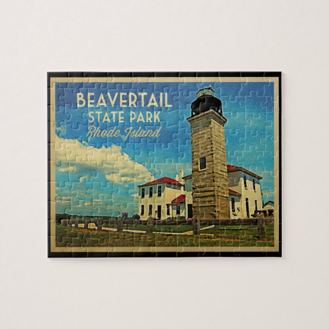 Puzzle Beavertail Lighthouse Rhode Island (Horizontal)