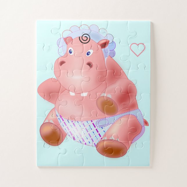 Puzzle Bebé feliz Hippo (Vertical)