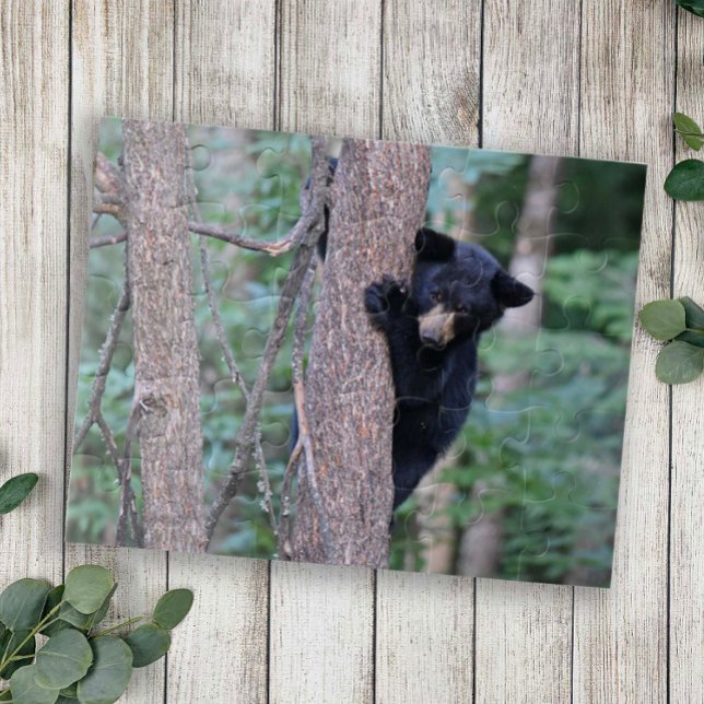 Puzzle Bebé lindo Negro Oso Cubo de árbol de escalada Nat (Subido por el creador)