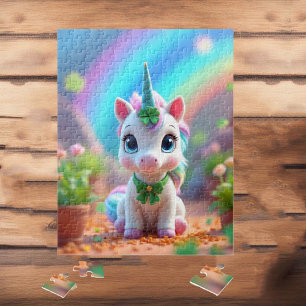 Puzzle Bebé pequeño unicornio y arcoiris, chicas