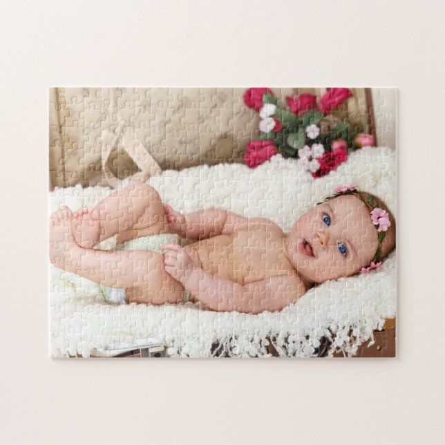 Puzzle Bebé Recién Nacido Adorable Foto Personalizada (Horizontal)