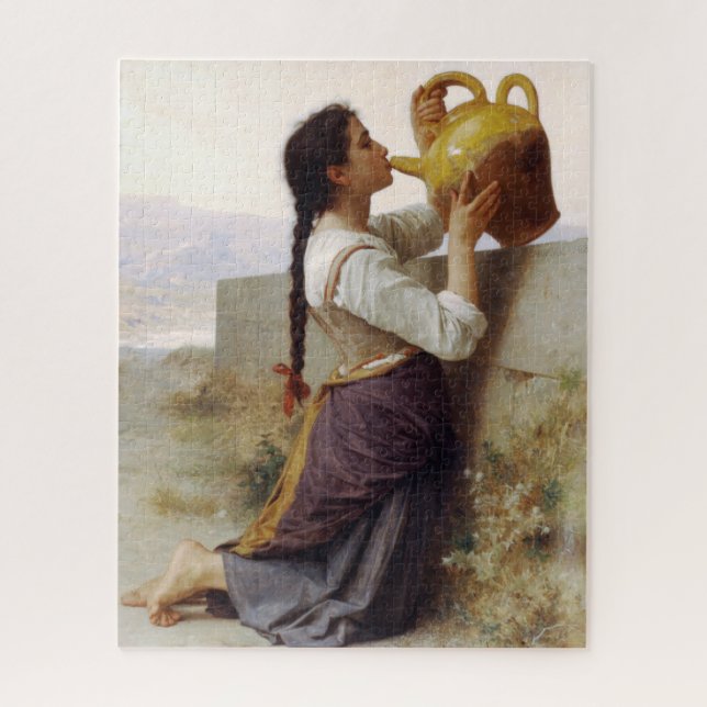 Puzzle Bebida de Chica sedienta de un jug (paisaje rural) (Vertical)
