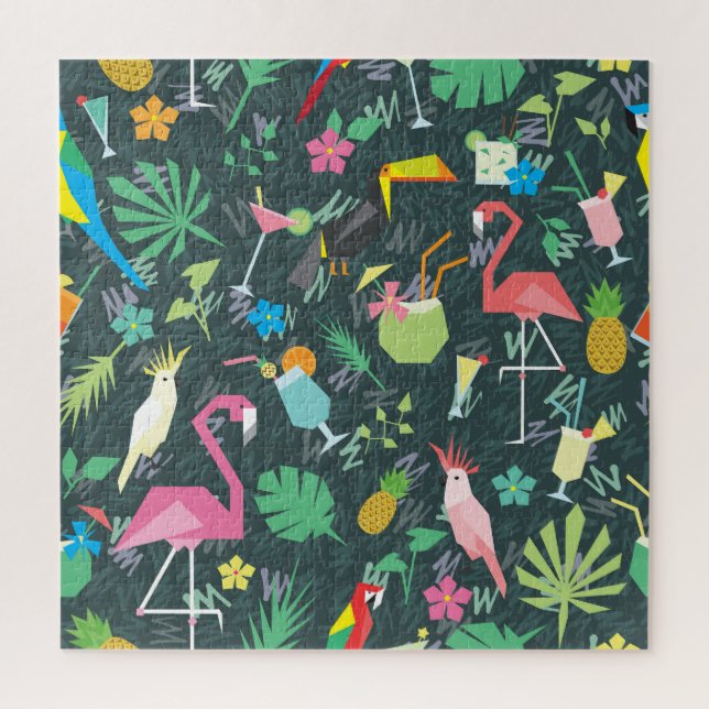 Puzzle Bebidas De Aves Tropicales: Vibrantes Sin Mar. (Vertical)