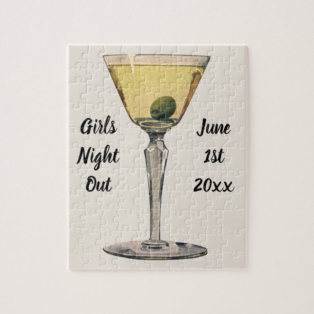 Puzzle Bebidas de época, cóctel de oliva Martini (Vertical)