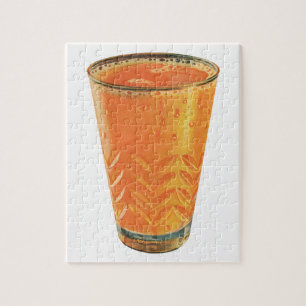 Puzzle Bebidas Vintage, Vaso de Jugo de Naranja Desayuno