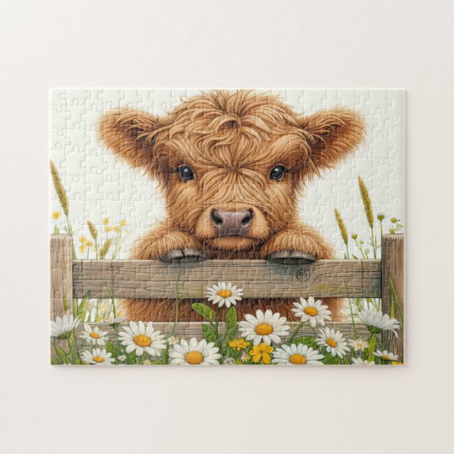 Puzzle Becerro de vaca de las Highlands (Horizontal)
